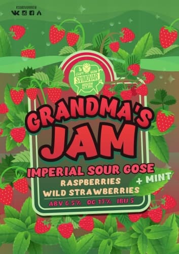 Grandmas Jam Raspberries Wild & Strawberries & Mint