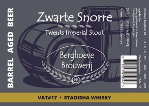 VAT#17 Zwarte Snorre Barrel Aged Staoisha Whisky