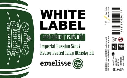 White Label Imperial Russian Stout Heavy Peated Islay Whisky BA 2020