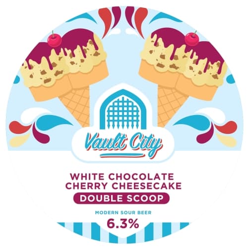 White Chocolate Cherry Cheesecake Double Scoop