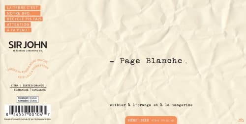 Page Blanche (Tangerine)