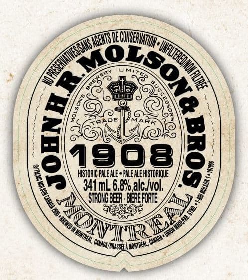 John H.R. Molson & Bros. 1908 Historic Pale Ale