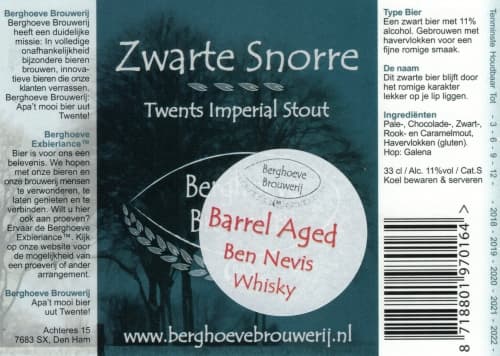 VAT#12 Zwarte Snorre Barrel Aged Ben Nevis Whisky