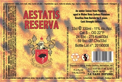 Aestatis Cachaça Rum Reserva
