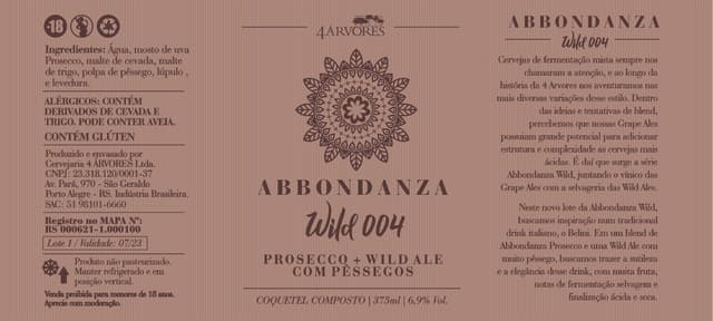 Abbondanza Wild 004 - Prosecco + Wild Pessego