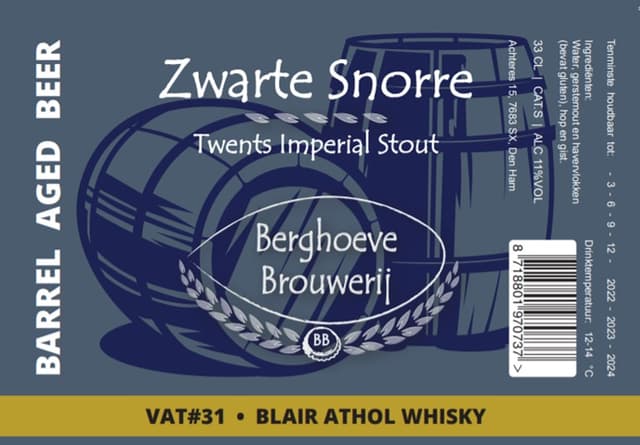 VAT#31 Zwarte Snorre Barrel Aged Blair Athol Whisky