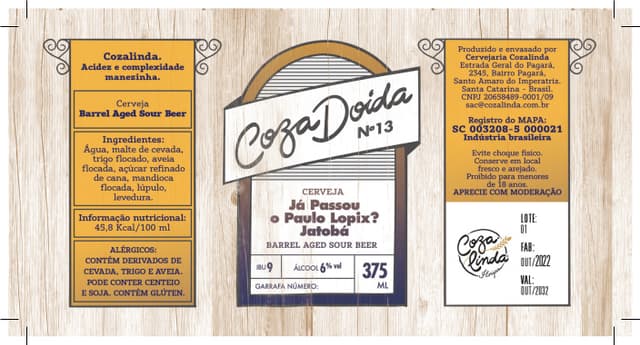 CozaDoida #13 - Já Passou O Paulo Lopix? Jatobá - Barrel Aged Sour