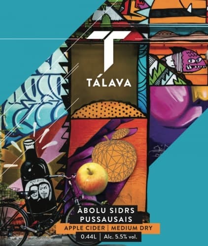 TĀLAVA pussauss ābolu Sidrs | Medium Dry Apple Cider (0.44L Blend)
