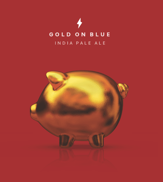 GOLD ON BLUE
