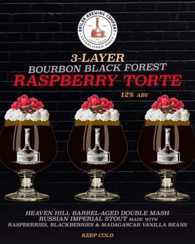 3 Layer Bourbon Black Forrest Raspberry Torte