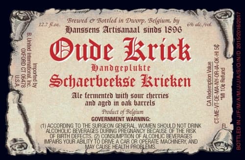 Oude Kriek Handgeplukte Schaerbeekse Krieken