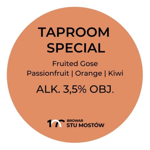 Taproom Special: Fruited Gose Passionfruit, Orange, Kiwi