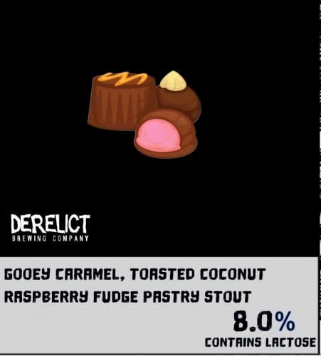 Gooey Caramel Toasted Coconut Raspberry fudge Stout