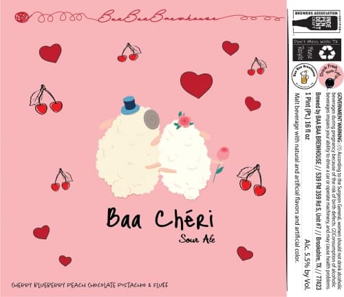Baa Cheri - Cherry, Blueberry, Peach, Choc., Pistachio, Fluff