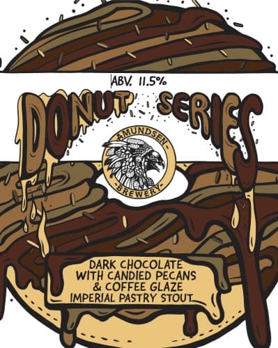 DONUT SERIES - Dark Chocolate With Candied Pecans And Coffee Glaze