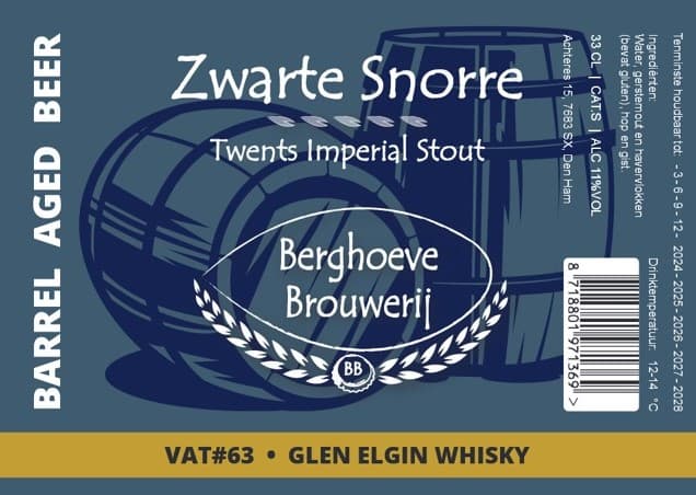VAT#63 Zwarte Snorre Barrel Aged Glen Elgin Whisky