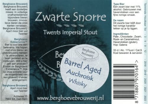 VAT#14 Zwarte Snorre Barrel Aged Auchroisk Whisky