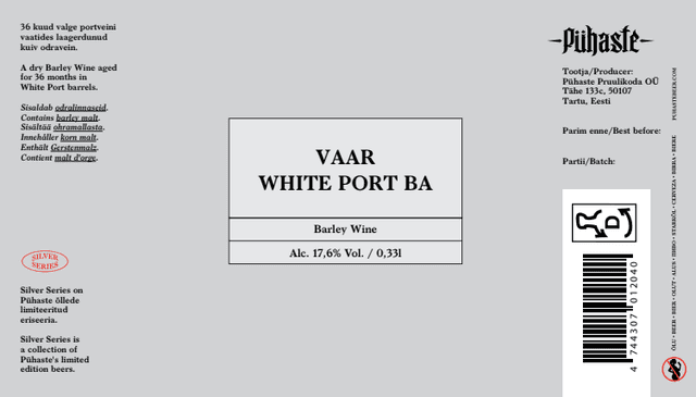 Vaar – White Port BA (Silver Series)