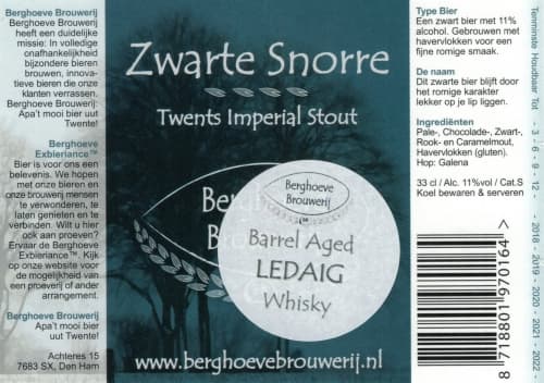 VAT#13 Zwarte Snorre Barrel Aged Ledaig Whisky