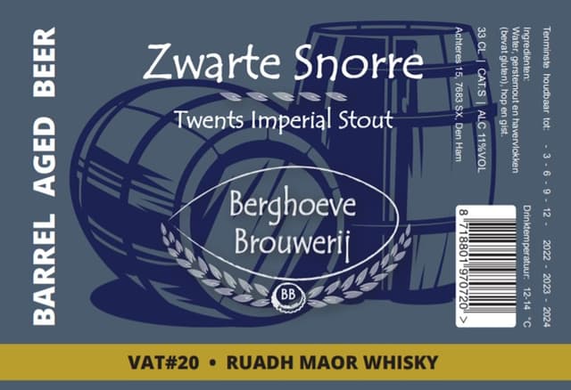 VAT#20 Zwarte Snorre Barrel Aged Ruadh Maor Whisky