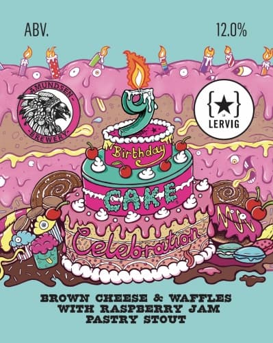 9TH BIRTHDAY CAKE - BROWN CHEESE AND WAFFLES WITH RASPBERRY JAM