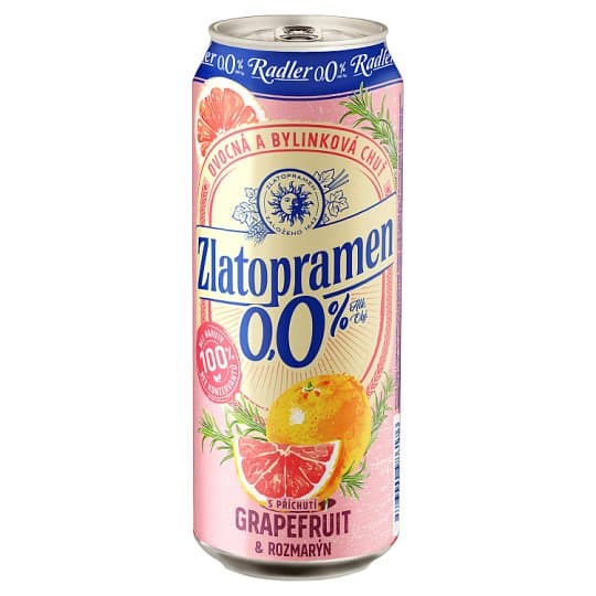 Zlatopramen Radler 0,0% Grapefruit a rozmarýn