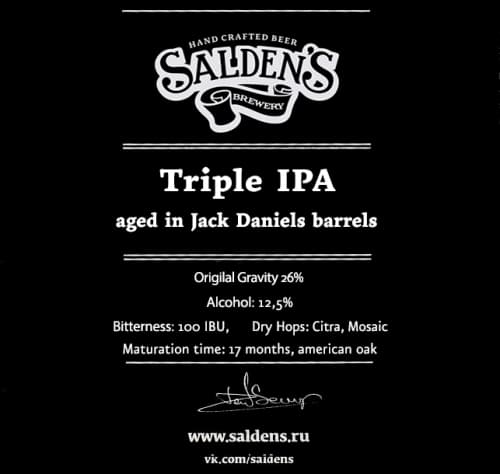 Triple IPA Aged Jack Daniels Barrels