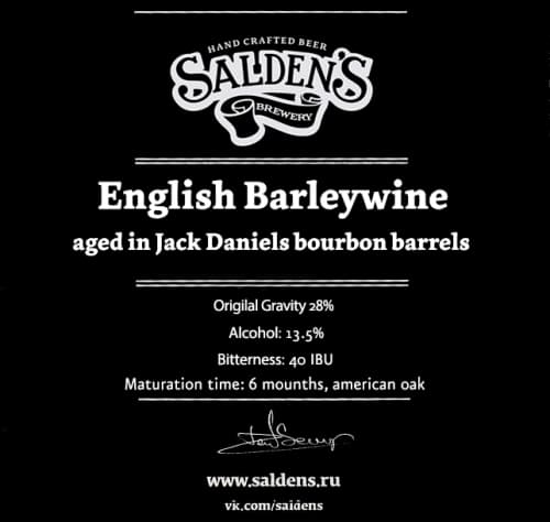 English Barleywine Aged In Jack Daniels Bourbon Barrels