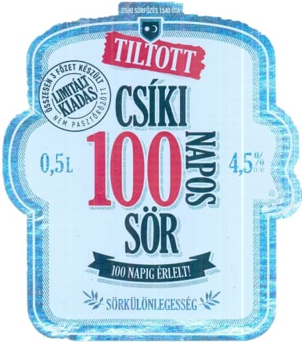 100 Napos Csíki Krém Sör