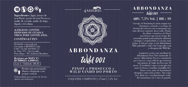Abbondanza Wild 001 - Pinot + Prosecco + Wild BA Vinho Do Porto