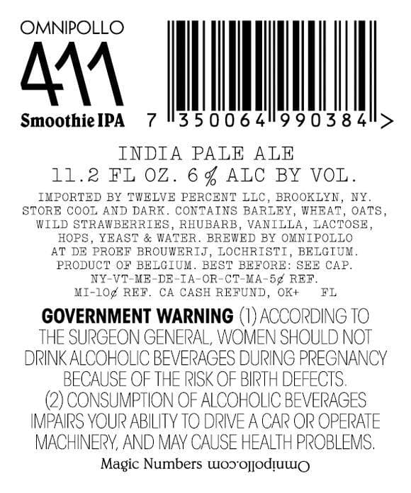 Magic #411 - Wild Strawberry/Rhubarb/Vanilla Smoothie IPA