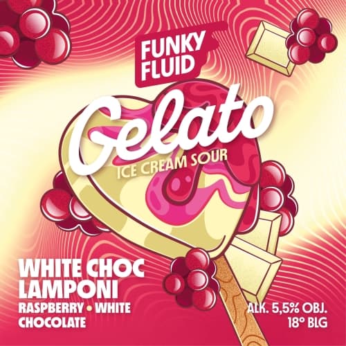 Funky Fluid Gelato White Choc Lamponi