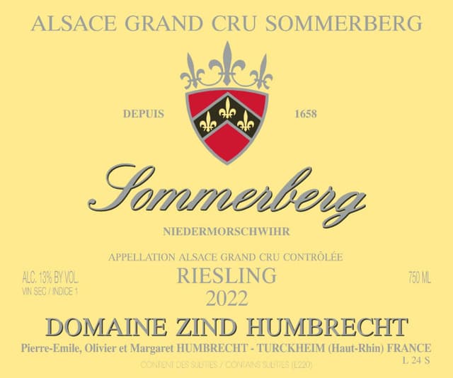 Domaine Zind Humbrecht Sommerberg Grand Cru Riesling