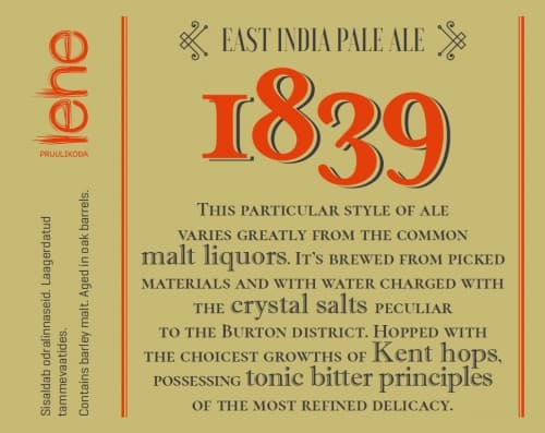 East India Pale Ale 1839