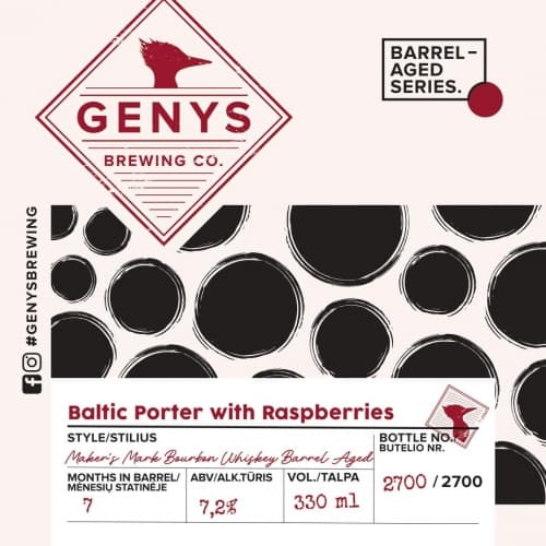 Baltic Porter With Raspberries Maker's Mark Bourbon Whiskey Barrel Aged