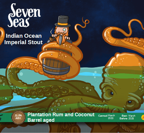 Seven Seas - Indian Ocean. Plantation Rum & Coconut B.A