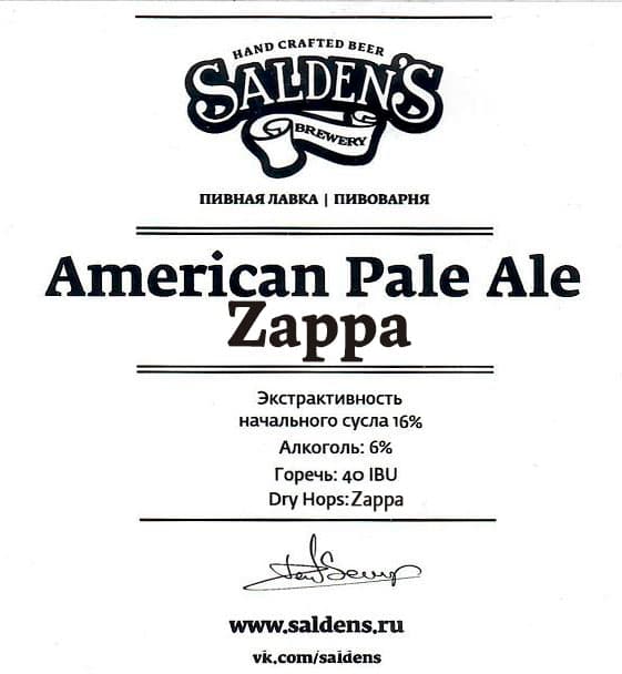 American Pale Ale Zappa