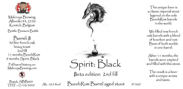 Spirit: Black BETA Barrel 2nd Fill Edition