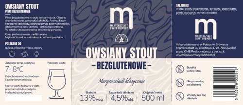 Maryensztadt Klasycznie Owsiany Stout Bezglutenowe