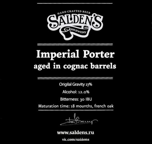 Imperial Porter Aged In Cognac Barrels