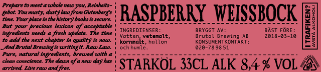 The Raw Law Raspberry Weissbock