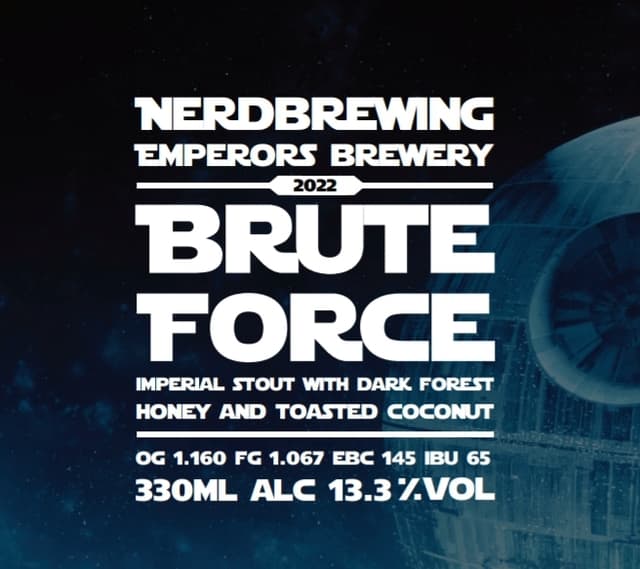 Brute Force Imperial Stout With Dark Forest Honey & Toasted Coconut