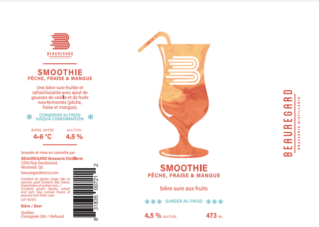 Smoothie - Pêche, Fraise, Mangue