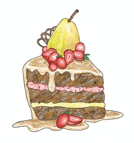 Chocolate Strawberry Pear Vanilla Cake