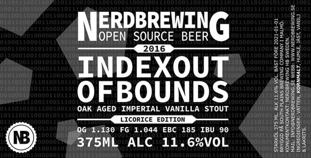 Indexoutofbounds Oak Aged Imperial Vanilla Stout - Licorice Ed.