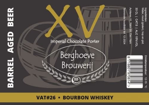 VAT#26 XV Imperial Chocolate Porter Barrel Aged Bourbon Whiskey