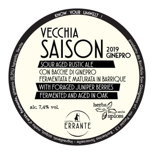 Vecchia Saison 2019 - Dry Spiced Ginepro