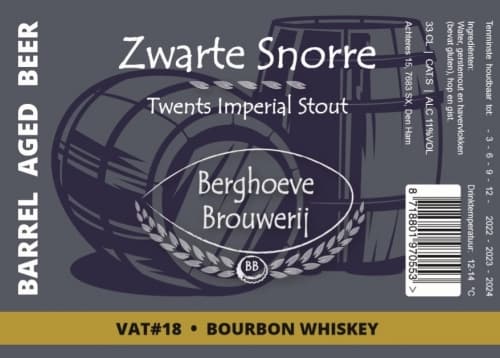 VAT#18 Zwarte Snorre Barrel Aged Early Times Bourbon