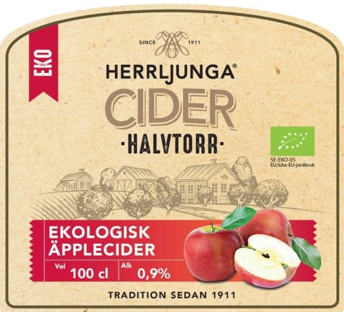 Halvtorr ekologisk äpplecider (0.9%)