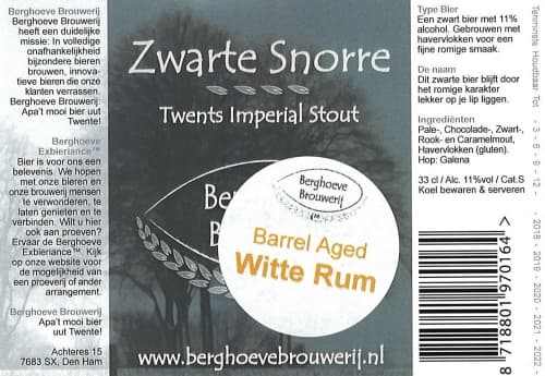 VAT#22 Zwarte Snorre Barrel Aged Witte Rum